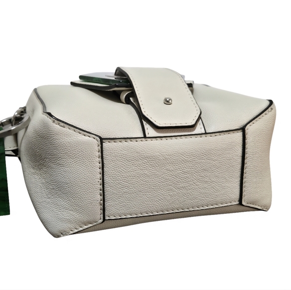 Ganni Leather Micro Crossbody Box Bag In Egret Color & Dustbag-Like New - Picture 7 of 17